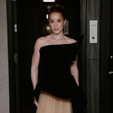 Whitney Leavitt in a Marchesa gown and Fred Leighton jewelry for the 2026 Tony Awards. 