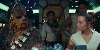 The heroes in the cockpit on the Falcon