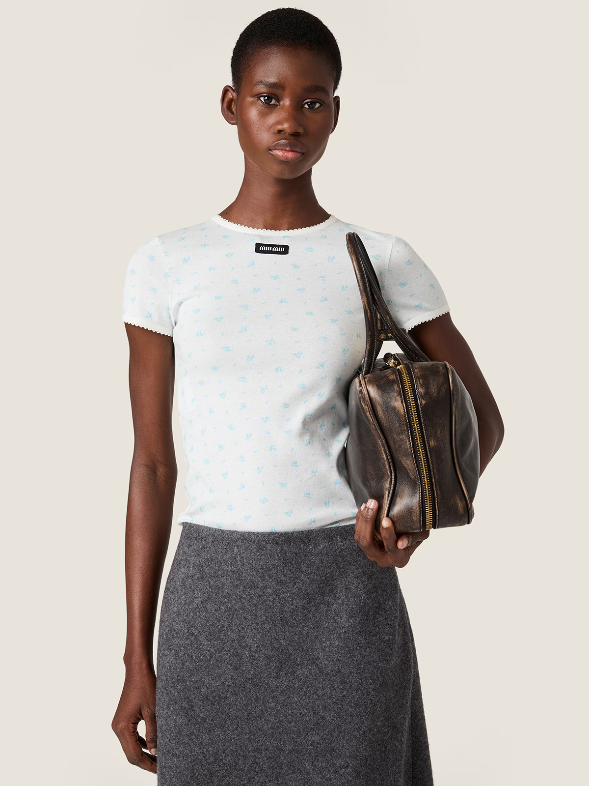 Miu Miu, Ribbed Jersey T-Shirt