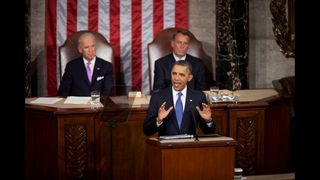President Obama speaking to Congress