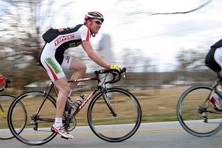 Jered Gruber in the fork shoals road race