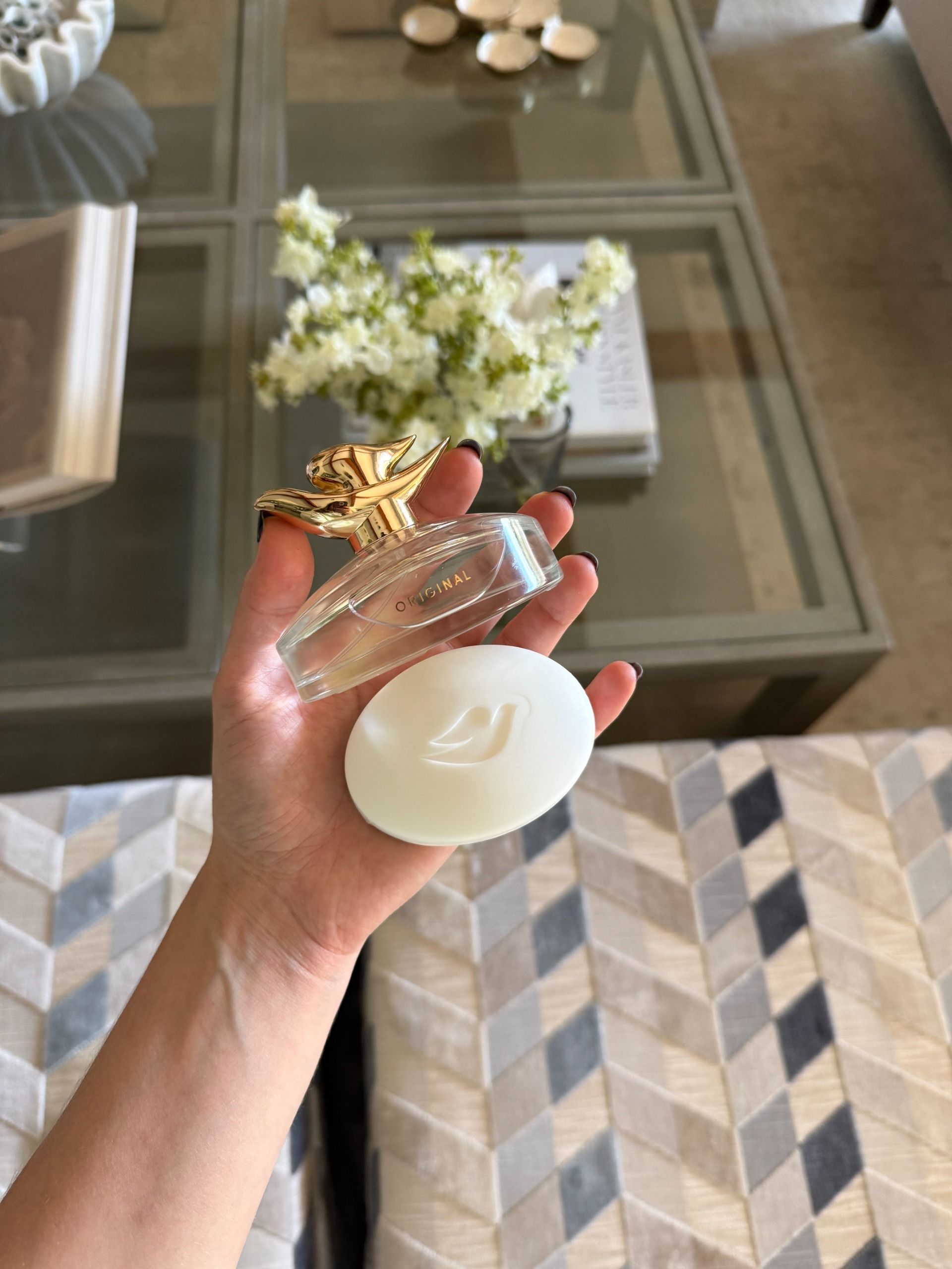 Jamie Chevron testing Dove's Original Fragrance