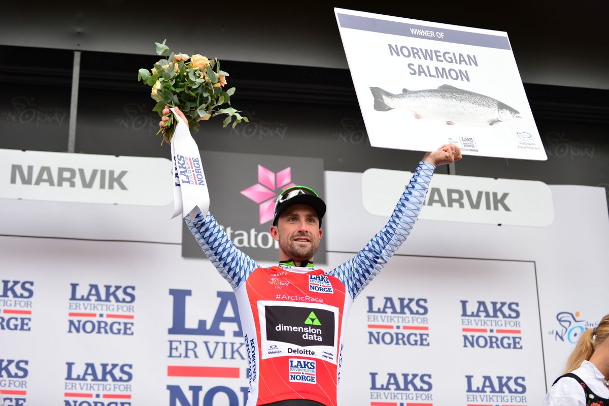 Bernhard Eisel (Dimension Data) in the KOM jersey