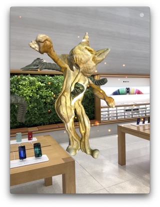 Golden daemon looks like dancing