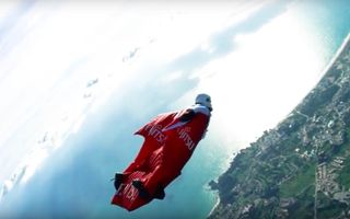 Wingsuit pilot Fraser Corsan is hoping to break four world records in two jumps.