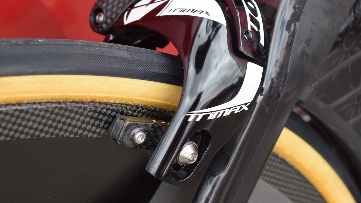 Even the brake pad holders are carbon