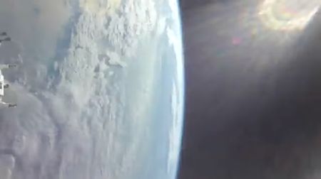 The view from NASA's Artemis 2 Orion capsule during the mission's crucial translunar injection burn on April 2, 2026.