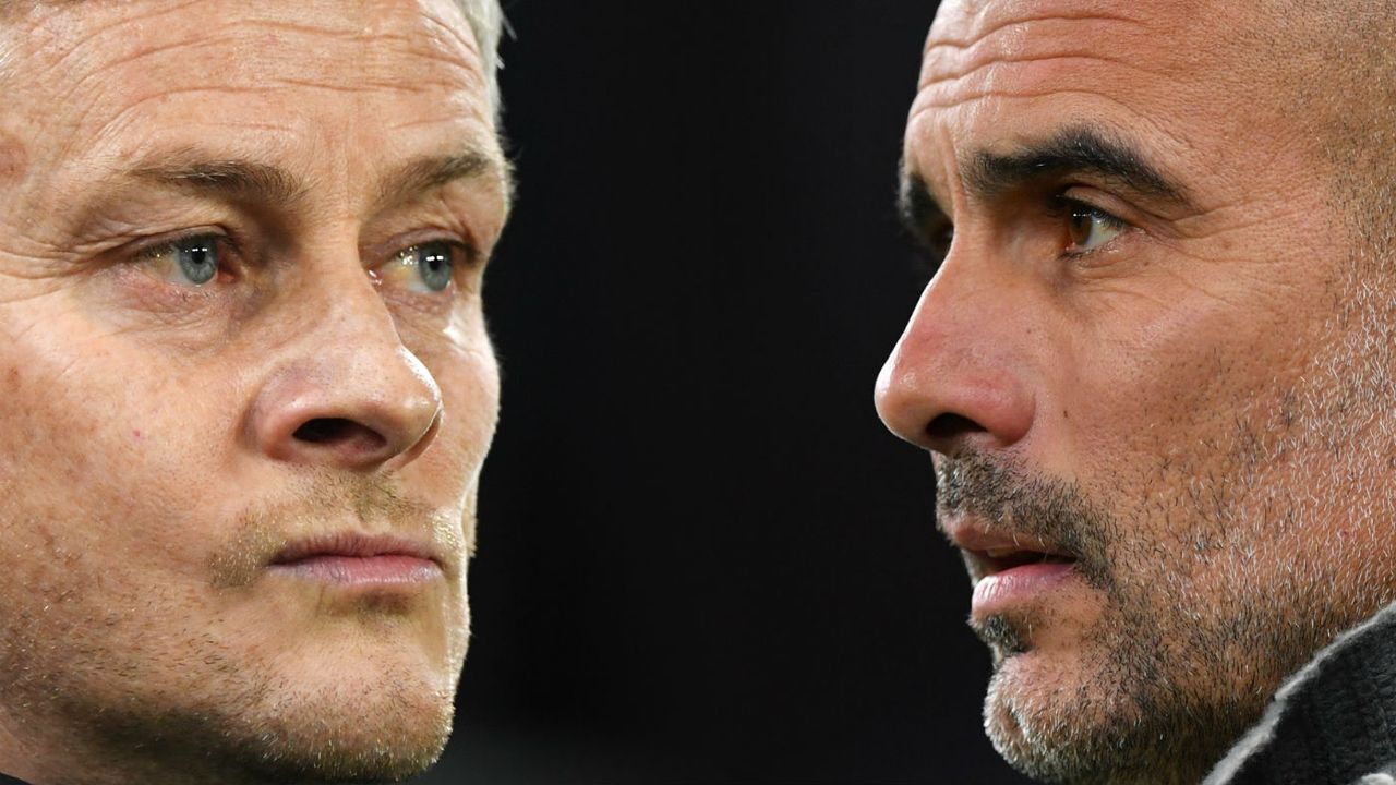 Man Utd manager Ole Gunnar Solskjaer and Man City boss Pep Guardiola