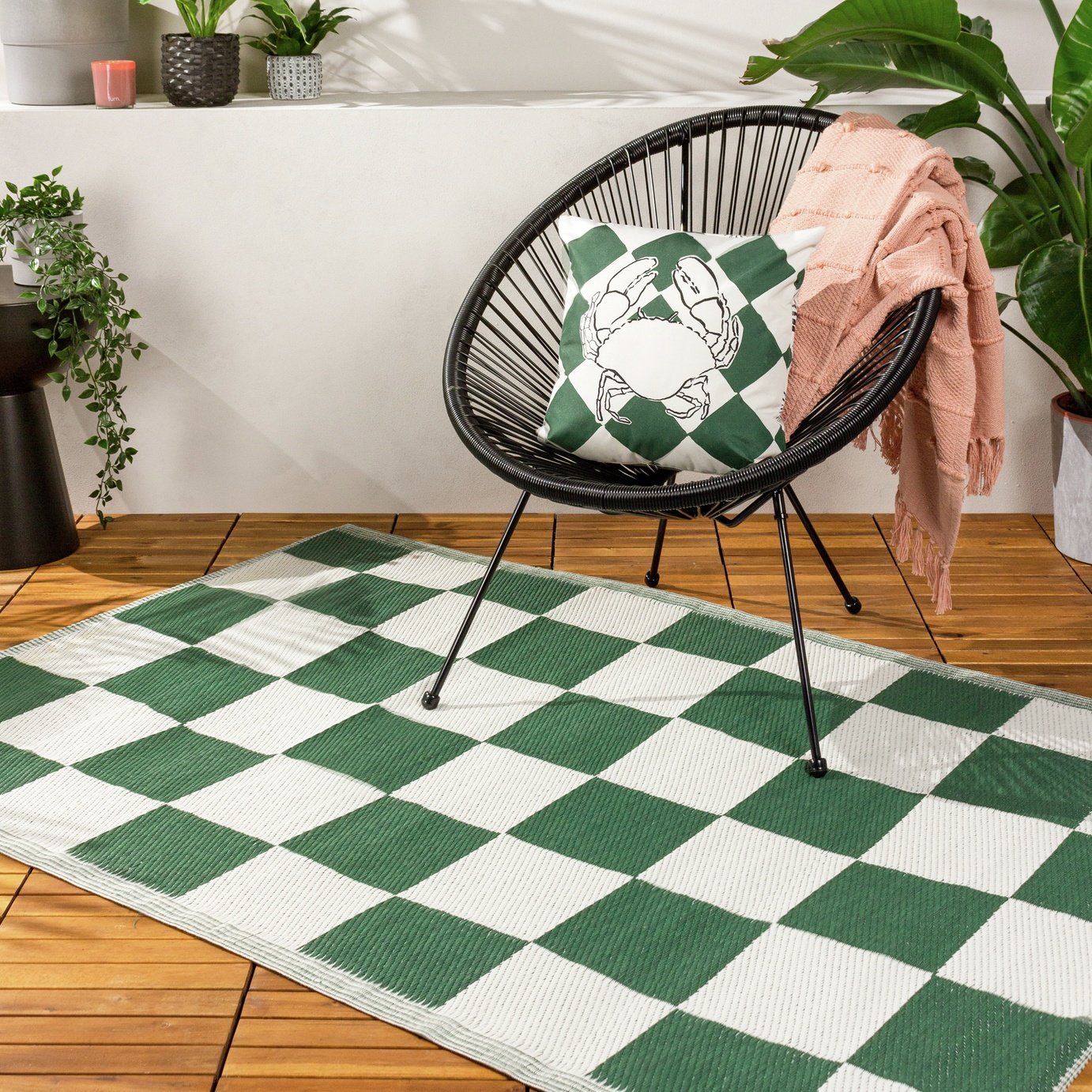 Furn Polypropylene Green Rectangle Outdoor Rug - 120x180cm