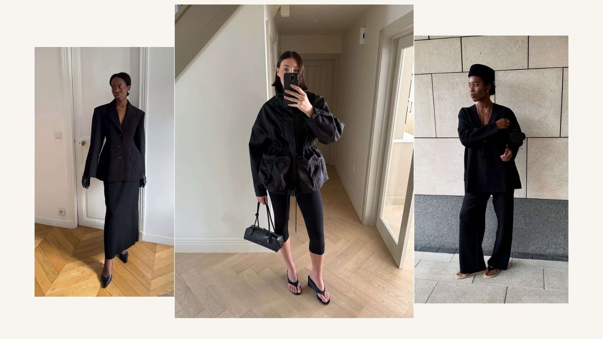 Influencers wearing all black outfits 