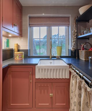 Colorful Kitchen with Black Countertops