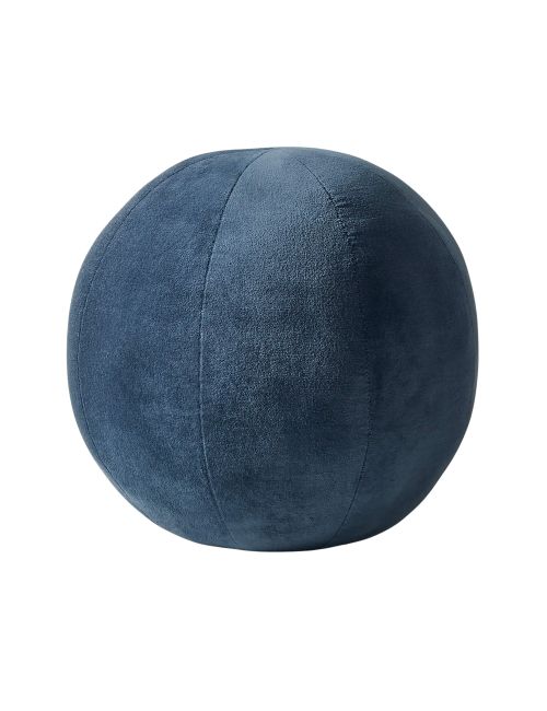 Terre Navy Blue Velvet Sphere Throw Pillow