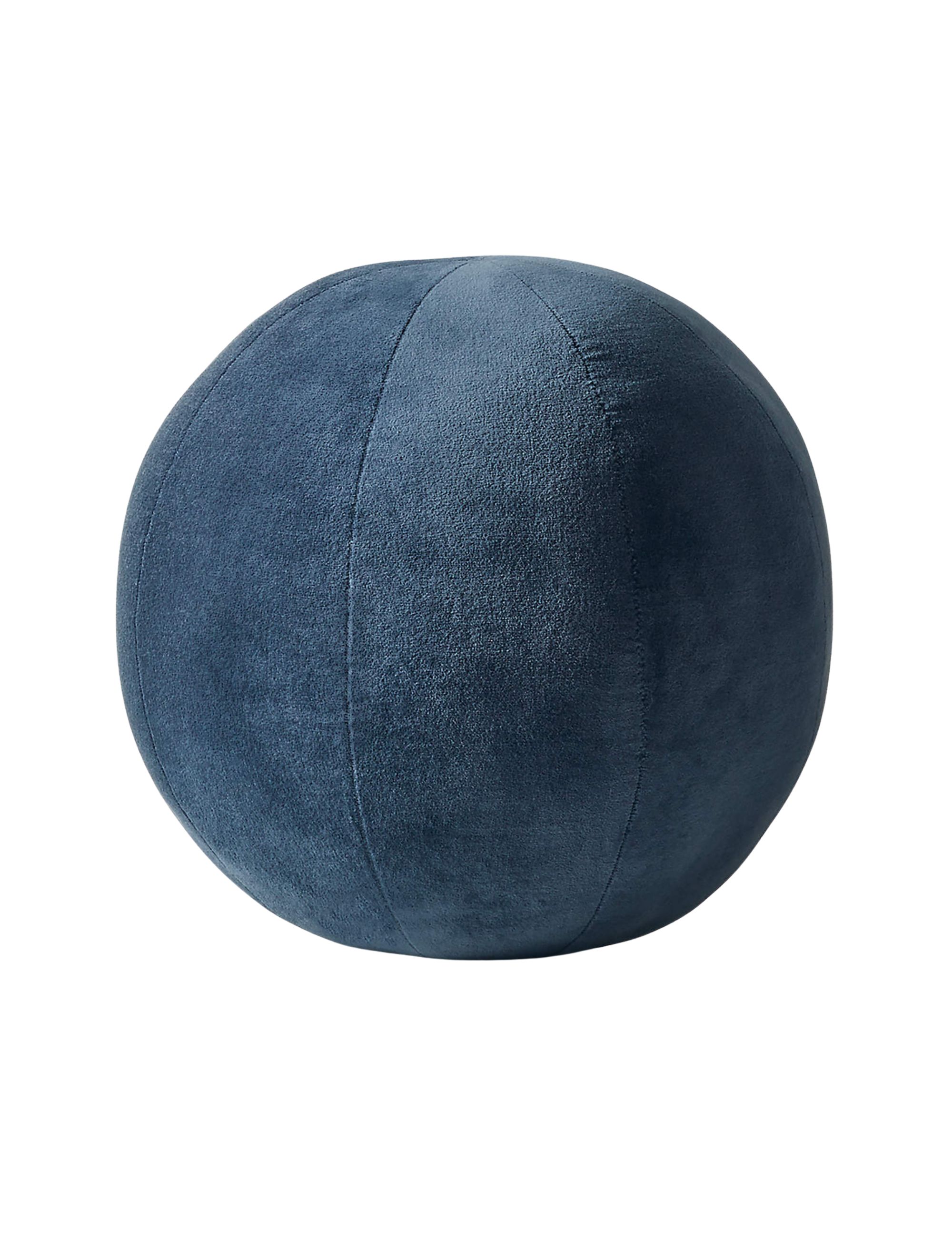 Terre Navy Blue Velvet Sphere Throw Pillow