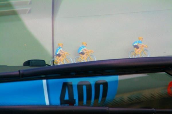 Decorations on one team bus.