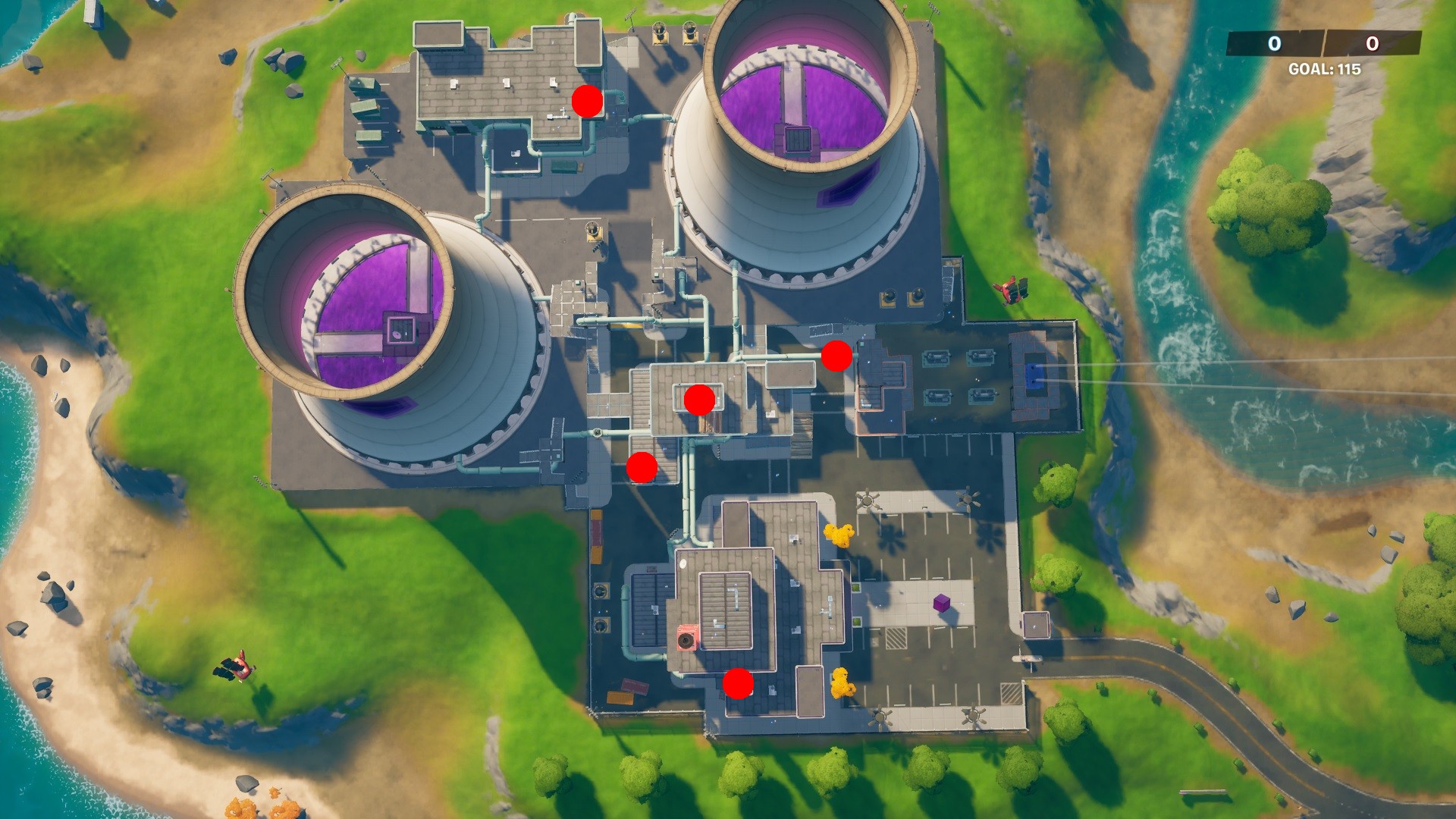 Where to find floating rings at Steamy Stacks in Fortnite