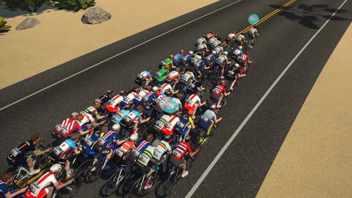 Zwift racing 2021: a peloton of virtual riders in Zwift