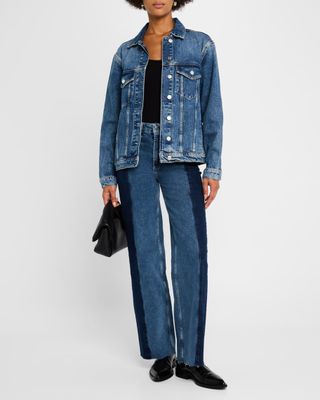 Getty Two-Tone Paneled Denim Jeans