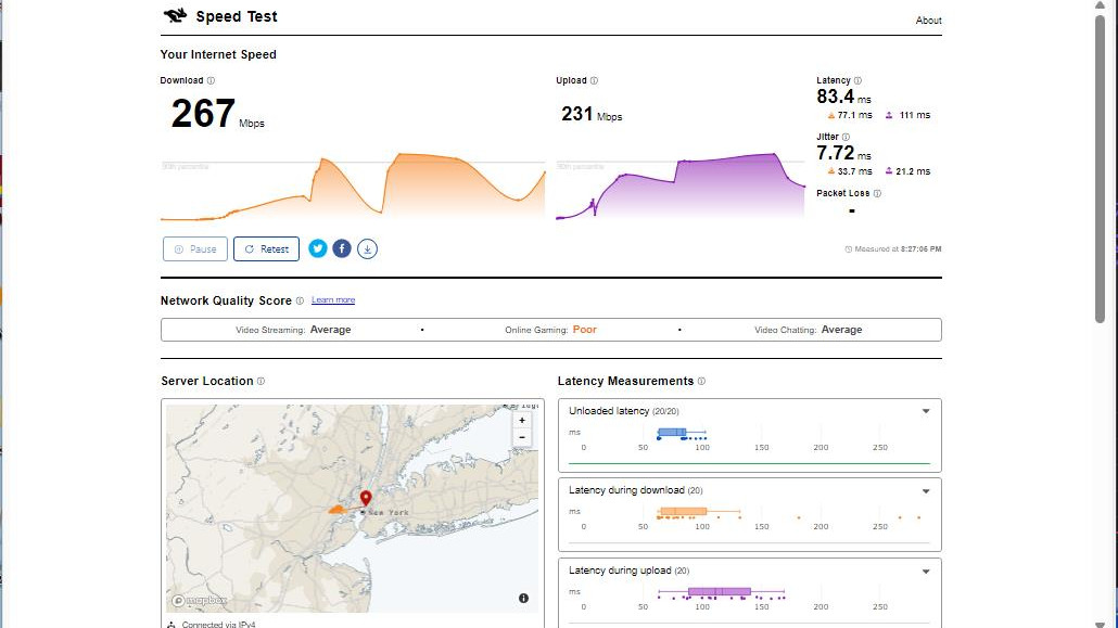 TechRadar VPN lab speed testing screenshot
