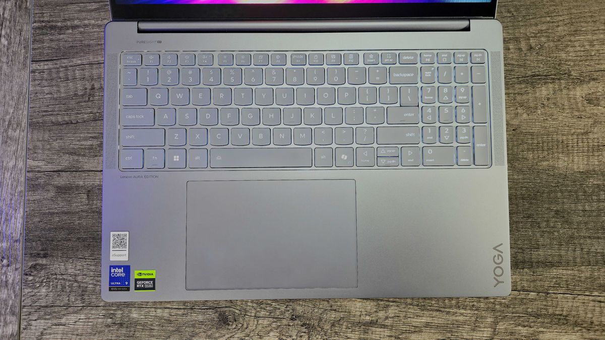 Image of the Lenovo Yoga Pro 9i 16 (Gen 10) Aura Edition laptop.
