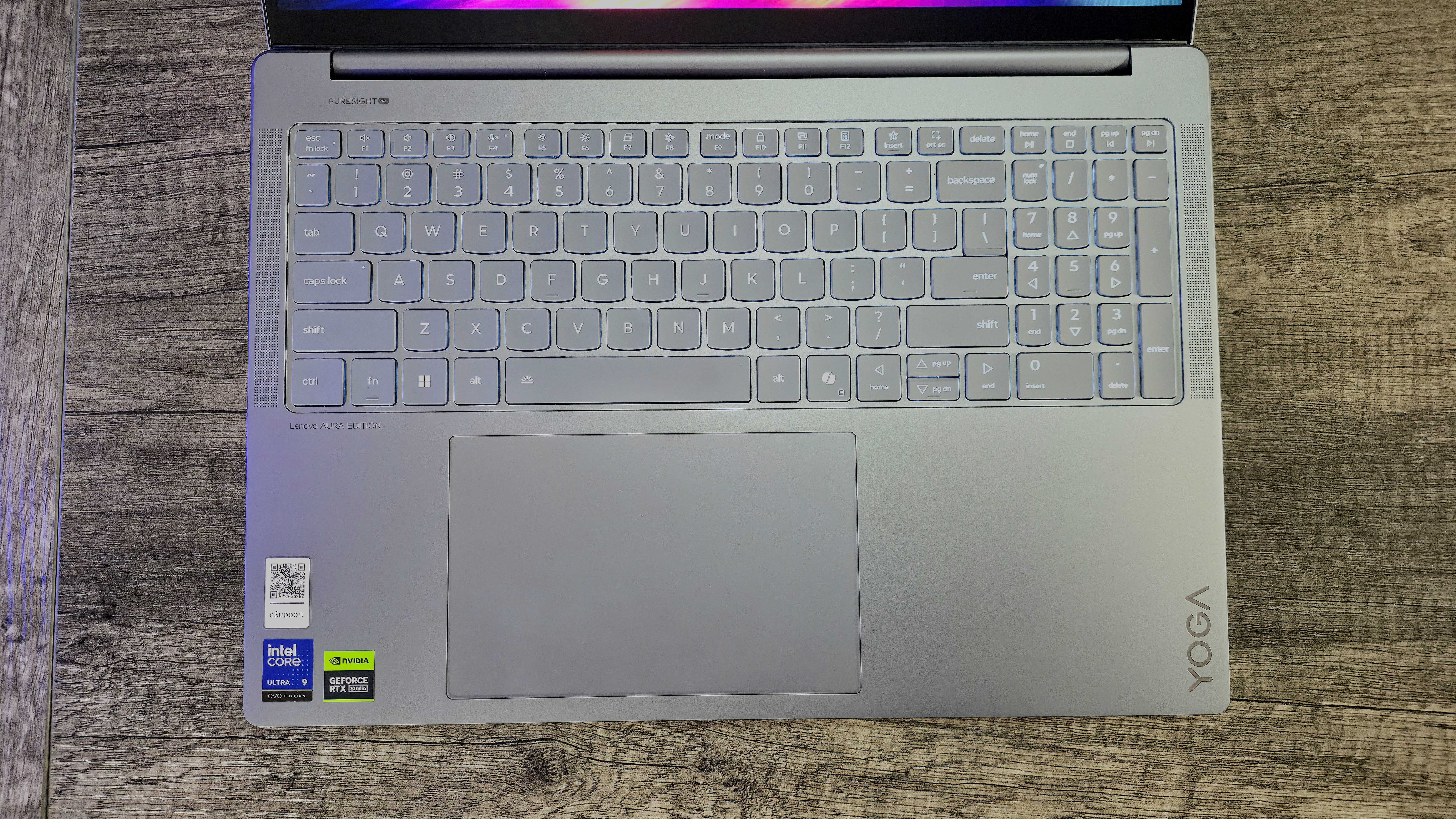 Image of the Lenovo Yoga Pro 9i 16 (Gen 10) Aura Edition laptop.