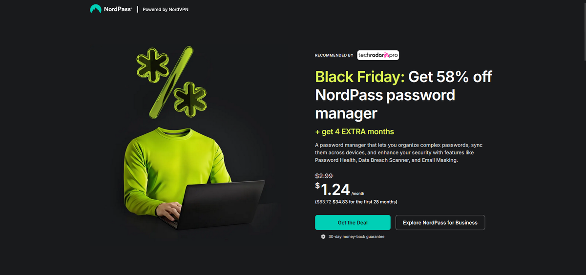 The NordPass Black Friday deal is here - grab the best password manager with a 58% discount now