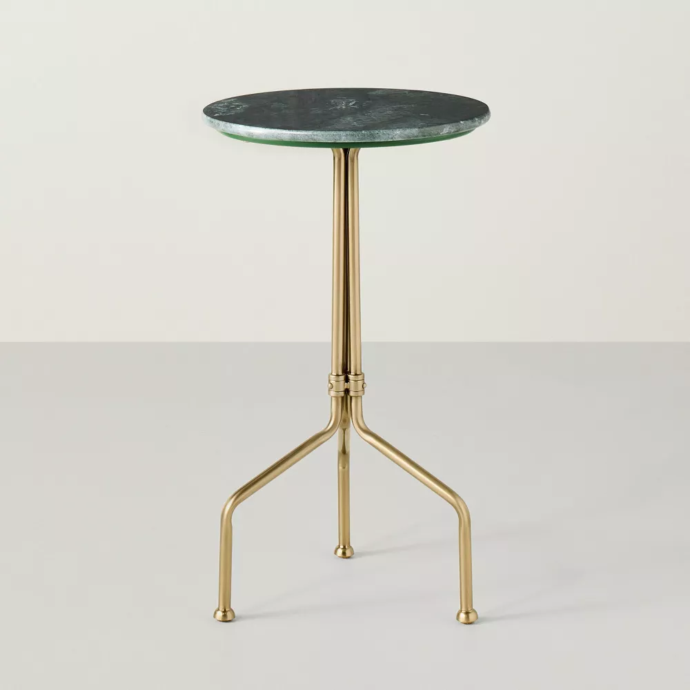 green marble cocktail table