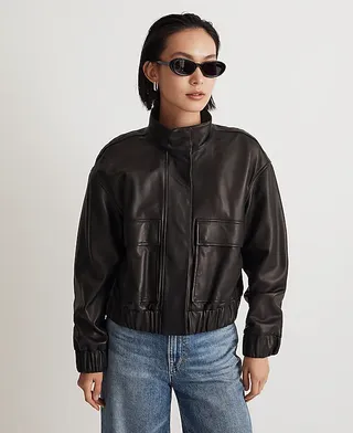 Madewell, jaqueta bomber de couro