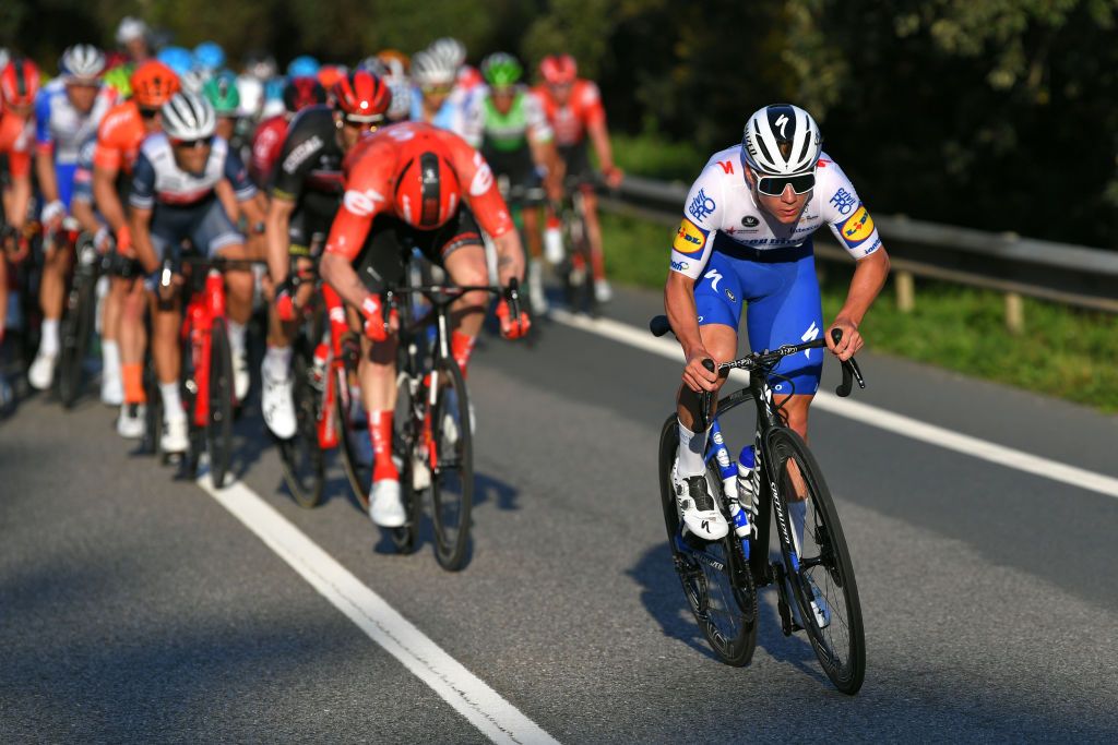 LAGOS PORTUGAL FEBRUARY 19 Remco Evenepoel of Belgium and Team Deceuninck Quick Step during the 46th Volta ao Algarve 2020 Stage 1 a 1956km stage from Portimo to Lagos VAlgarve2020 on February 19 2020 in Lagos Portugal Photo by Tim de WaeleGetty Images