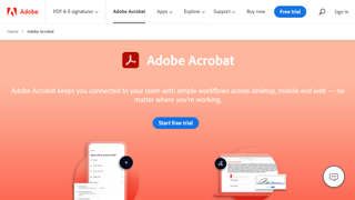Website screenshot of Adobe Acrobat PDF