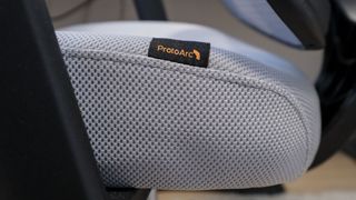 A closeup shot of the seat cushion on the ProtoArc EC100 office chair