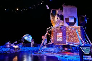 A full-scale recreation of an Apollo moon landing awaits visitors to "Space Adventure: The Arrival of Man on the Moon" making its U.S. debut in Miami, Florida on April 7, 2022.