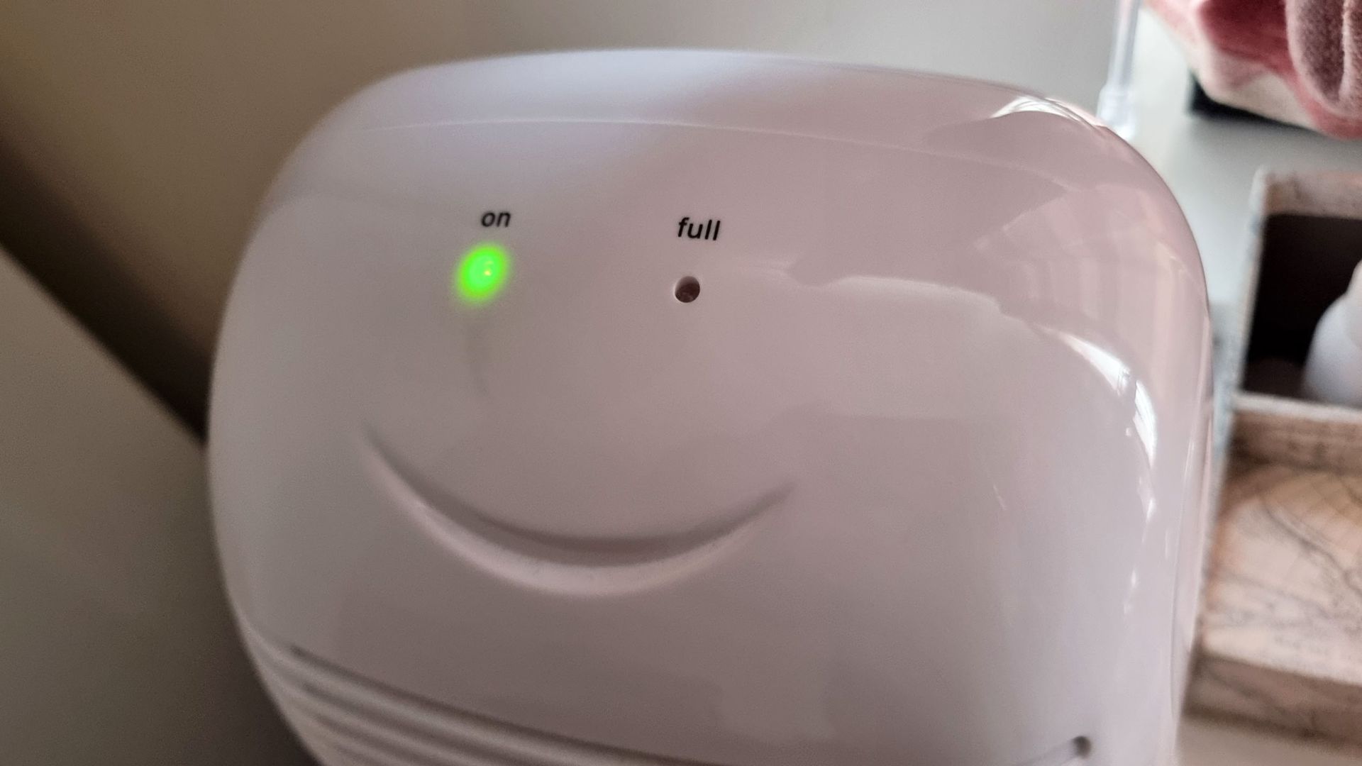 ProBreeze Mini Dehumidifier being tested by our reviewer.
