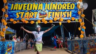 David Roche at finish line of Javelina Jundred 2024