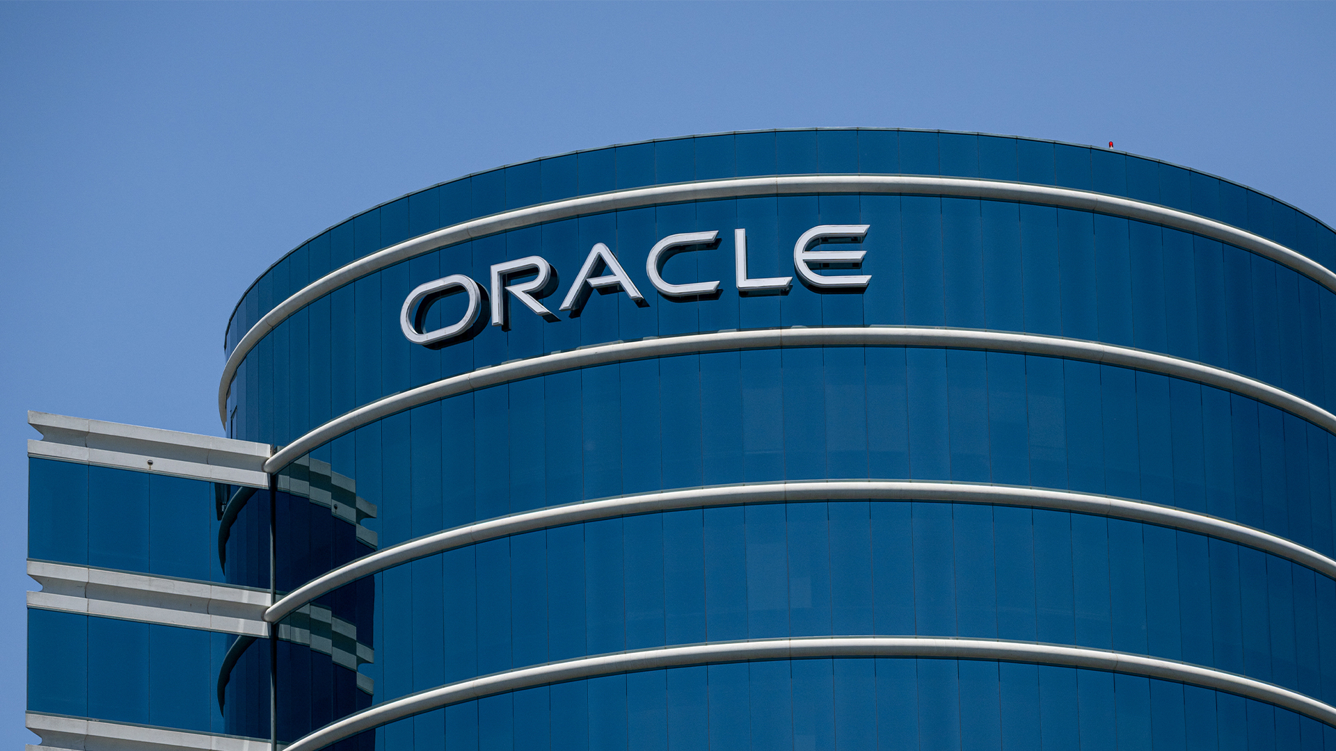 Logo of cloud computing company Oracle pictured on the company's headquarters in California, United States. 