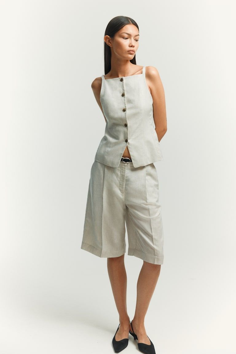 Linen-Blend Vest