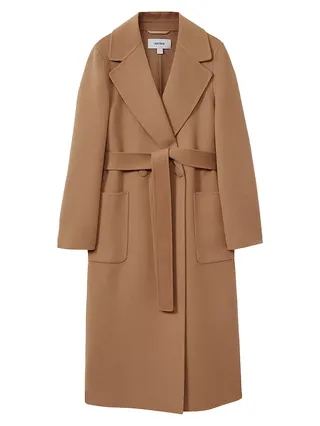 Lucia Wool-Blend Belted Coat