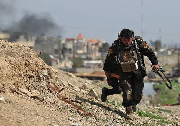 An Iraqi soldier in Mosul.