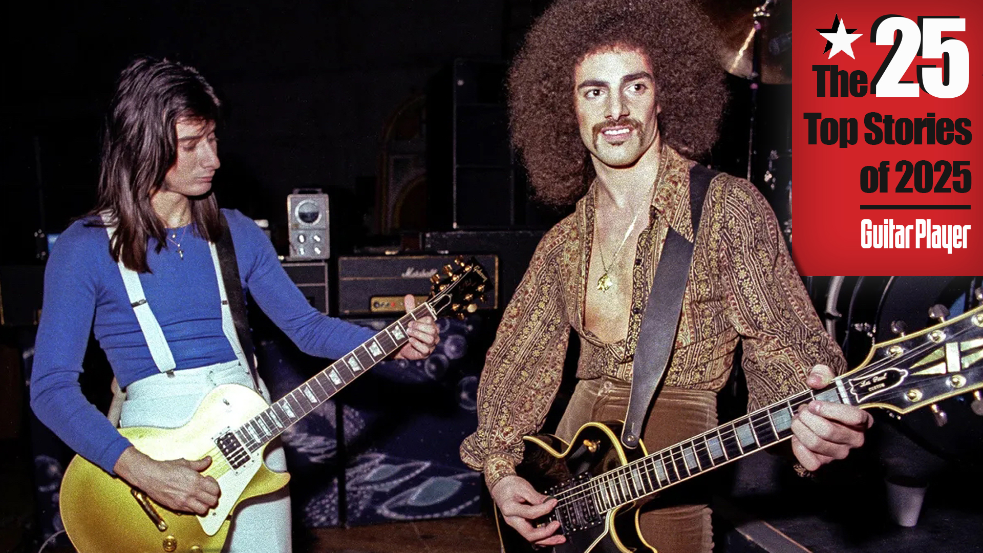 Steve Perry and Neal Schon perform with Journey at a TV show taping at the Japan Center Theater in San Francisco - January 7, 1978.  