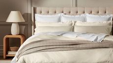 Boll & Branch Signature Hemmed Sheet Set, made from Egyptian cotton, on a bed.