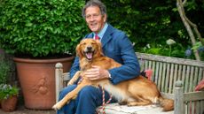 Monty Don and his dog, Ned, at the RHS Chelsea Flower Show