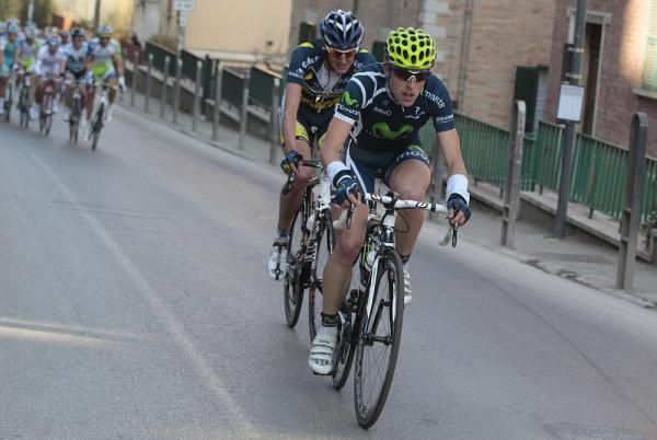 Angel Madrazo (Movistar) has a go on the climb