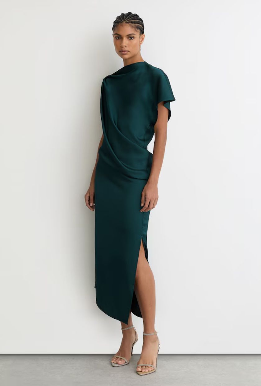 Reiss, Asymmetric Draped Midi Dress