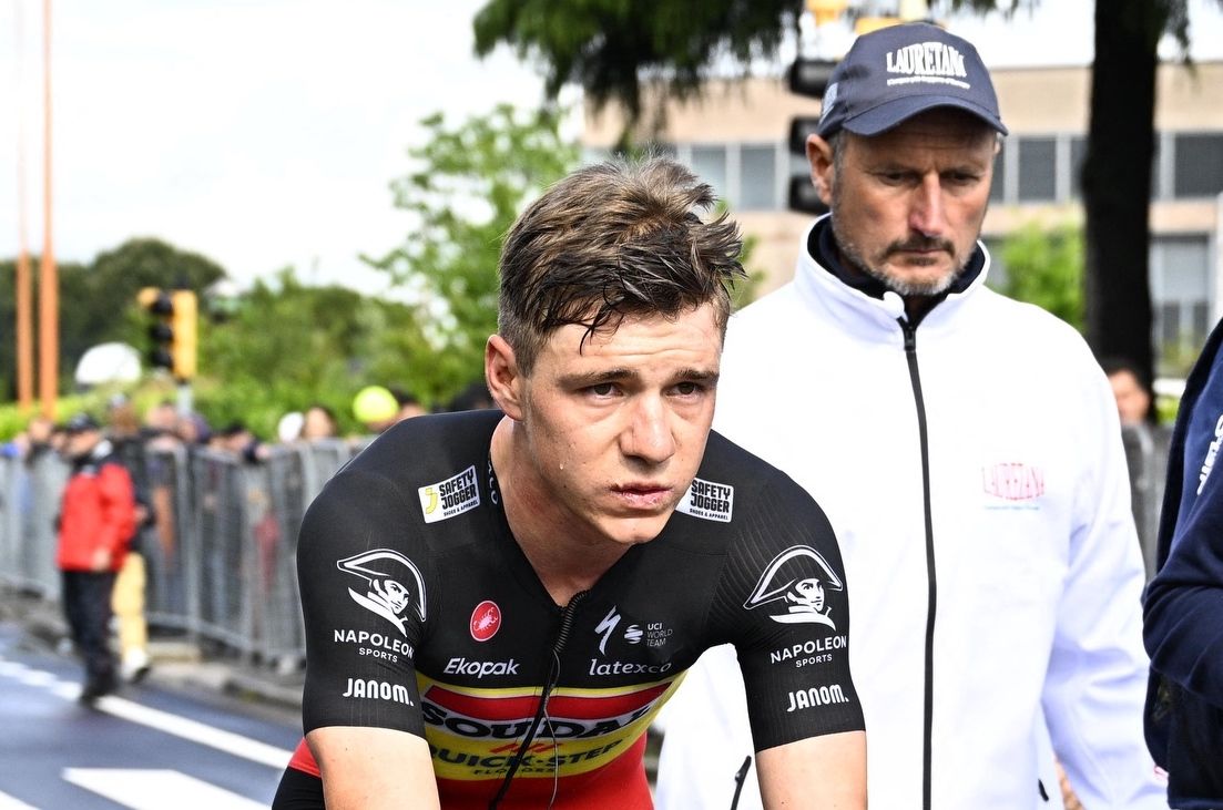 Remco Evenepoel after the finish of the Giro d&#039;Italia stage 9 time trial on Sunday