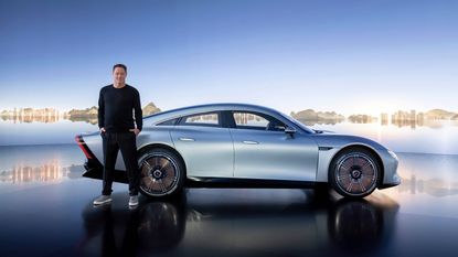 Gorden Wagener, Chief Design Officer Mercedes-Benz AG, with the Vision EQXX Concept in 2022