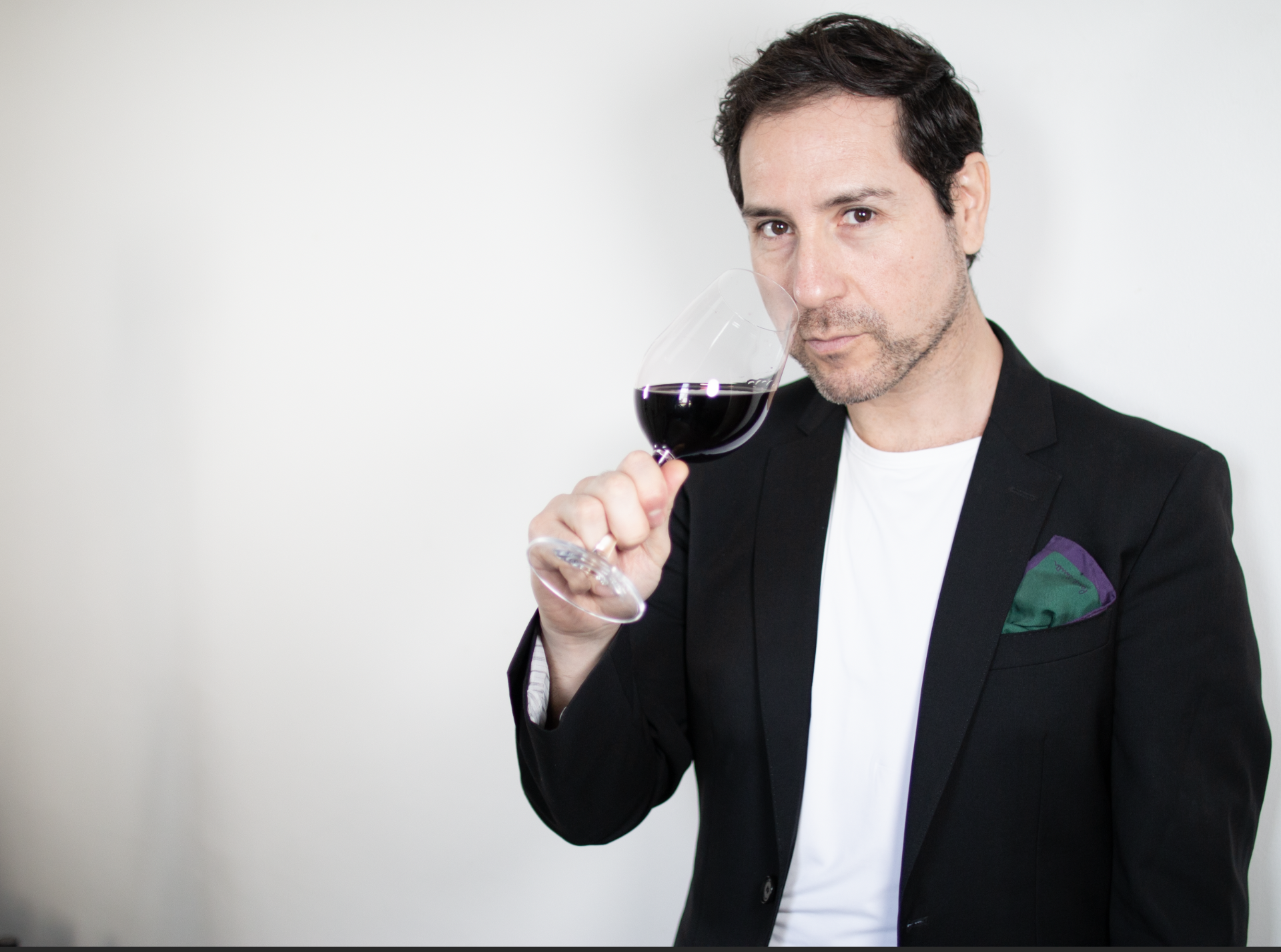 A person drinking wine