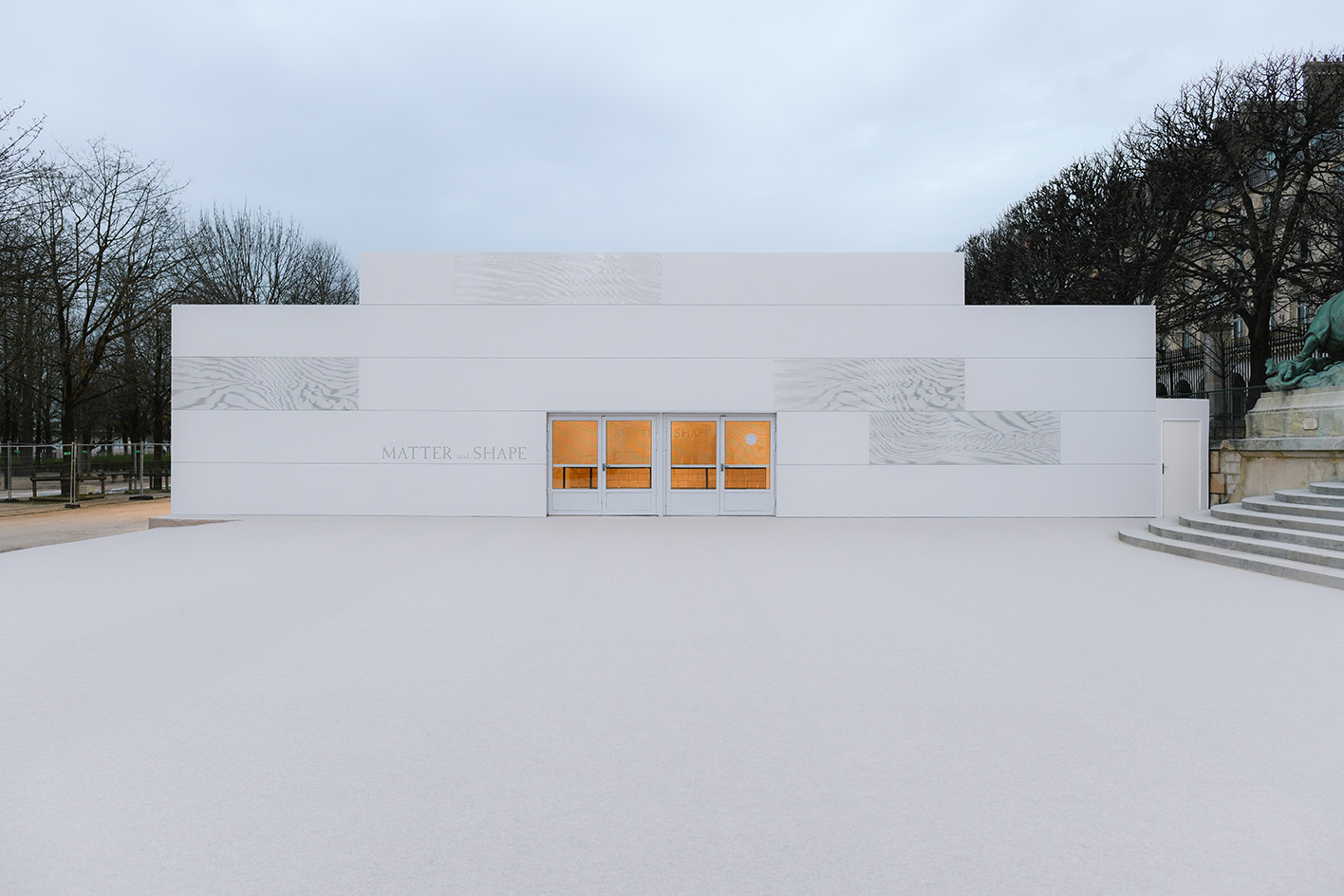 Matter and Shape 2026 pavilion, a white structure by Jayden Ali's JA Projects