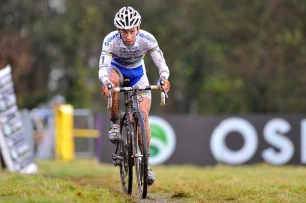 Under 23 world champion Lars van der Haar (Rabobank-Giant) en route to victory.