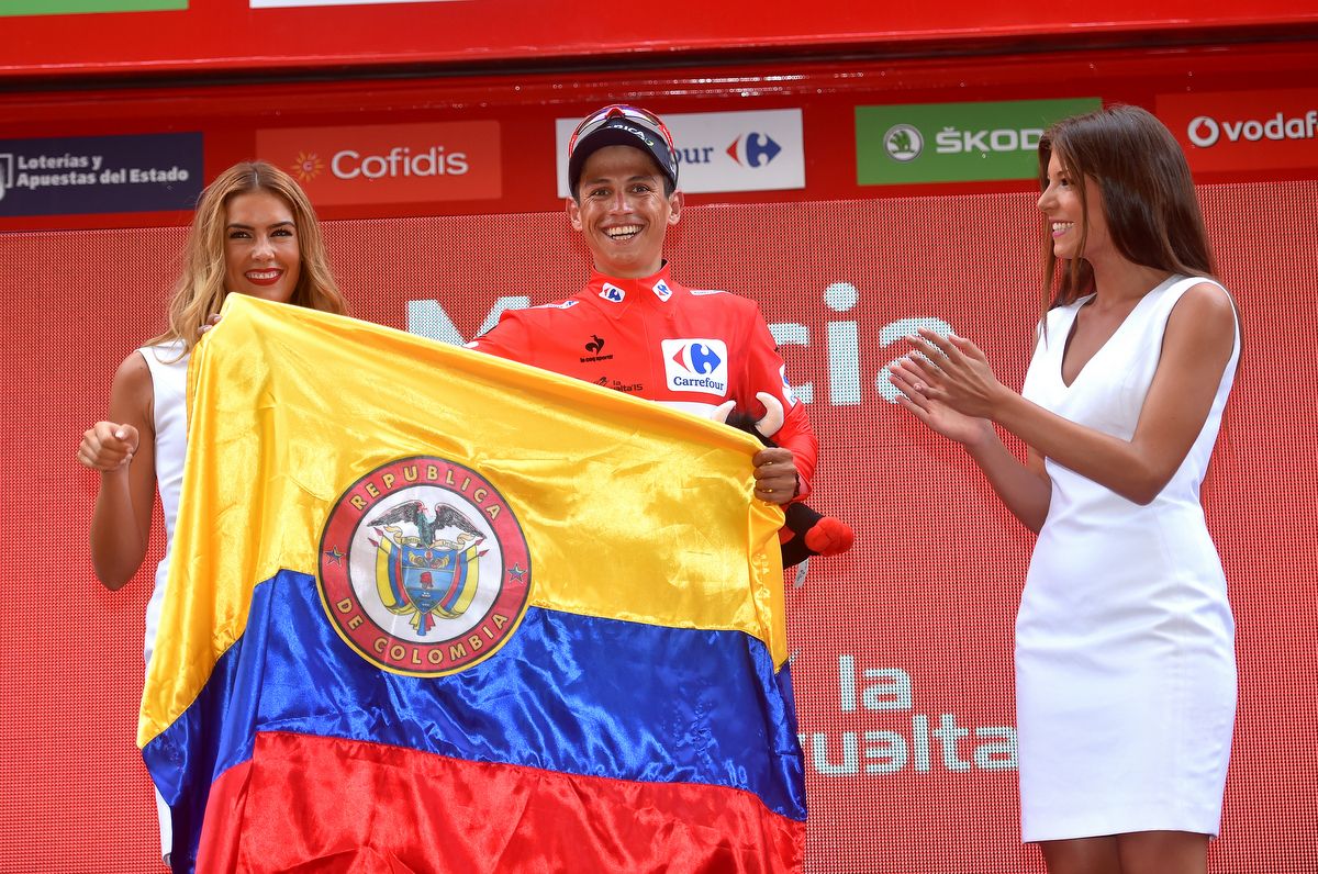 The ever smiling Esteban Chaves in red