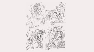 Procreate tutorial; sketches of a fantasy female
