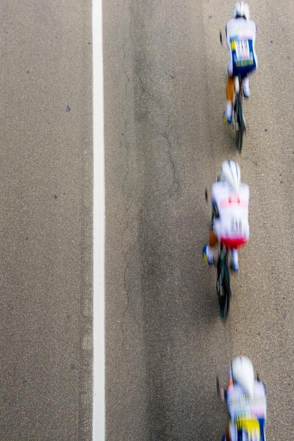 The Vacansoleil-DCM team power along the Verona time trial course